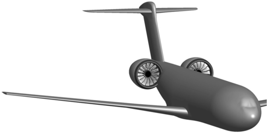 Airplane configuration with embedded propulsion