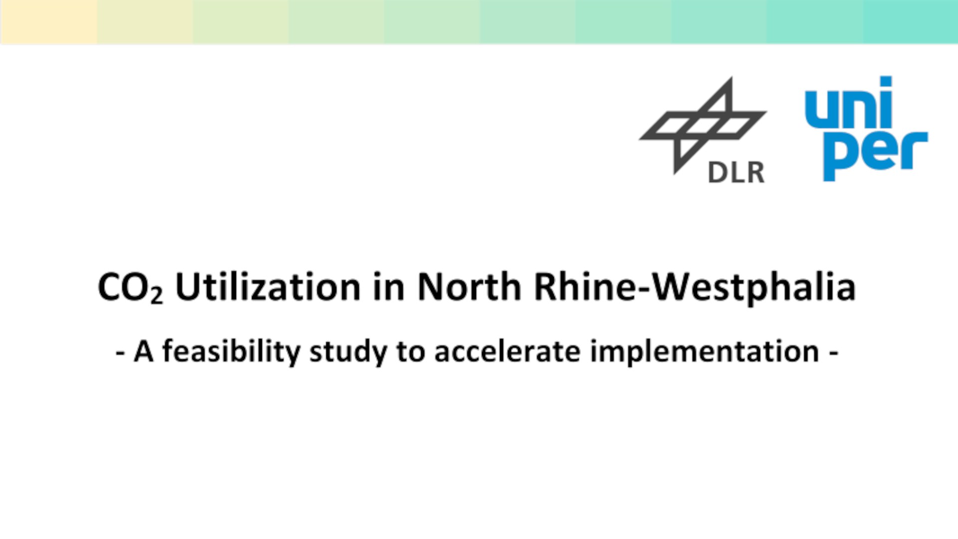 The front cover of DLR's study: CO₂ Utilization in North Rhine-Westphalia