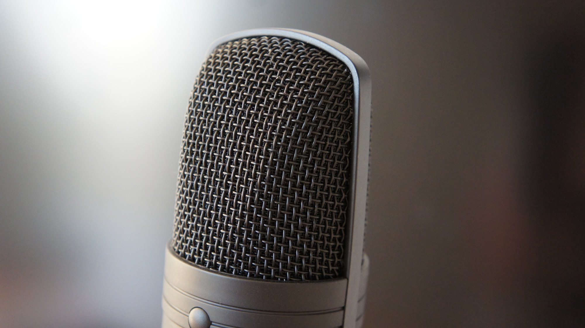 A microphone in close-up