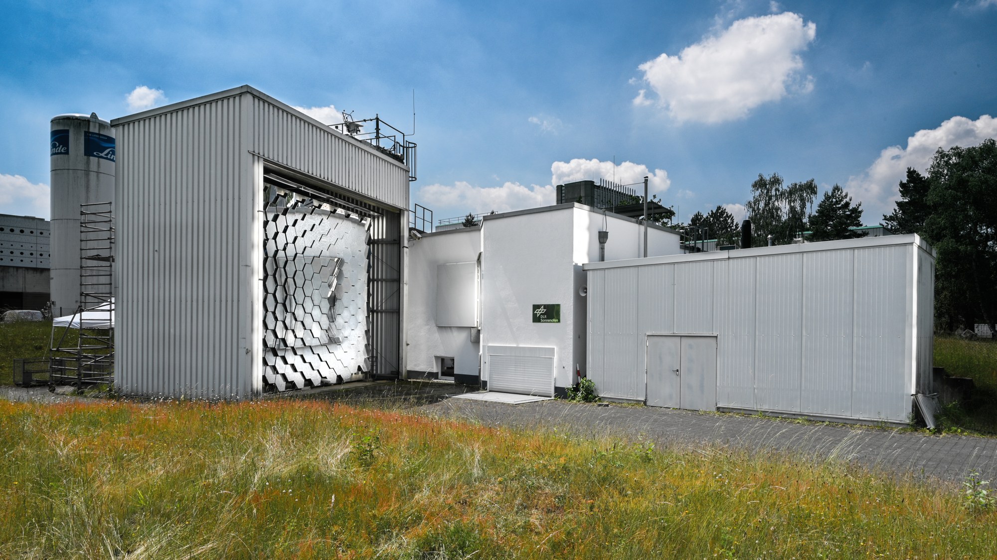 Outside view of the solar furnace building