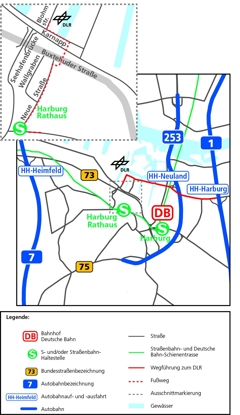 DLR Hamburg – How to find us (south)