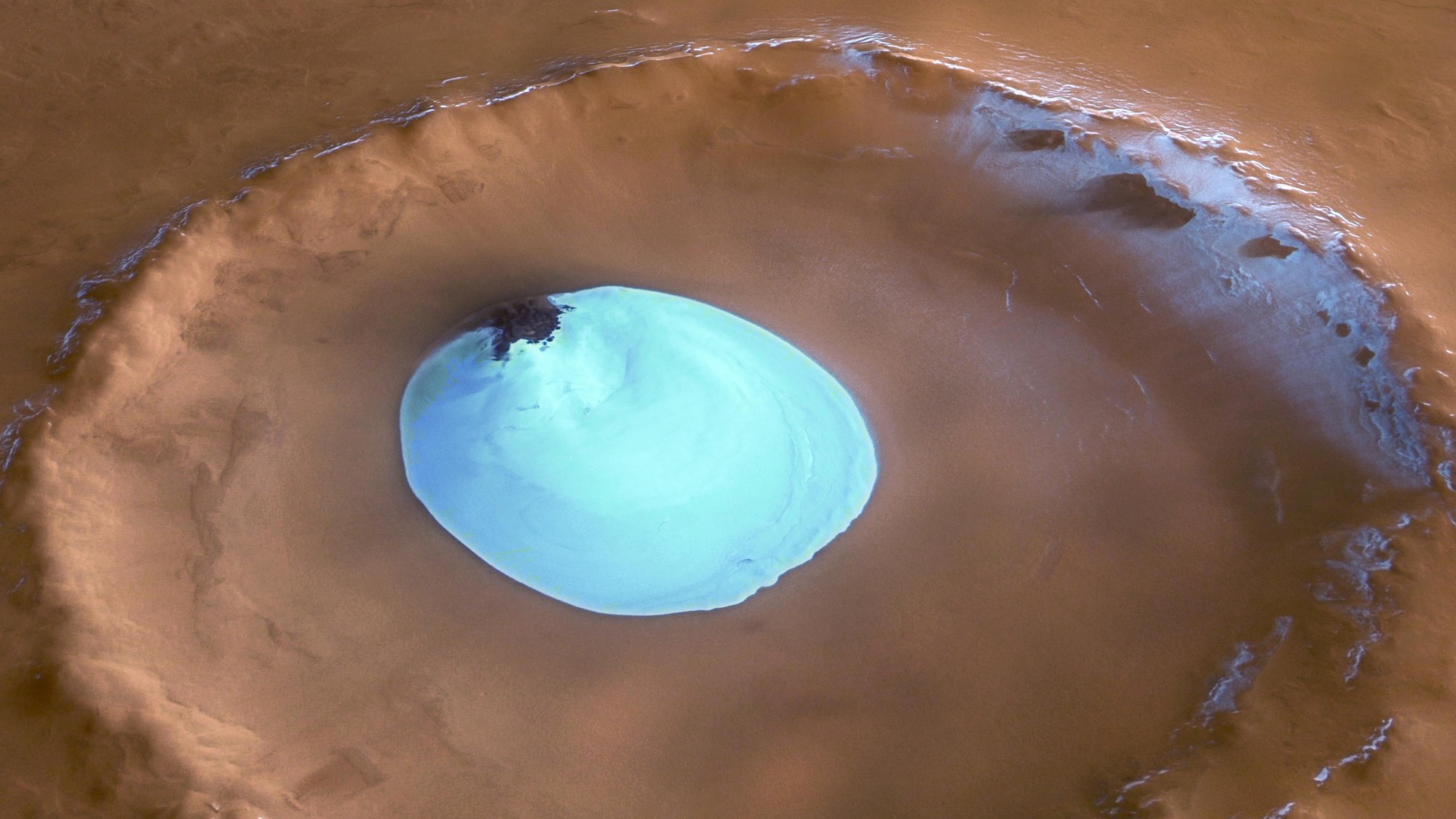 Icefield in polar crater