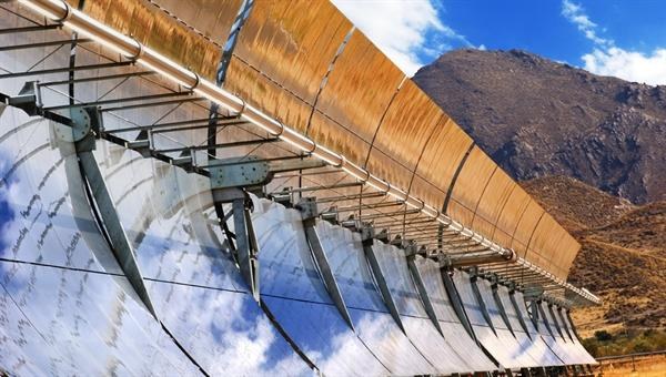 Parabolic-trough solar collector at Plataforma Solar de Almería in Spain