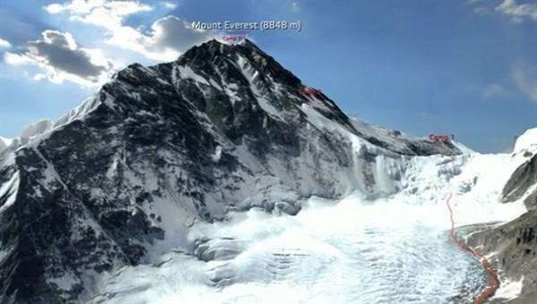 Der Mount Everest in 3D