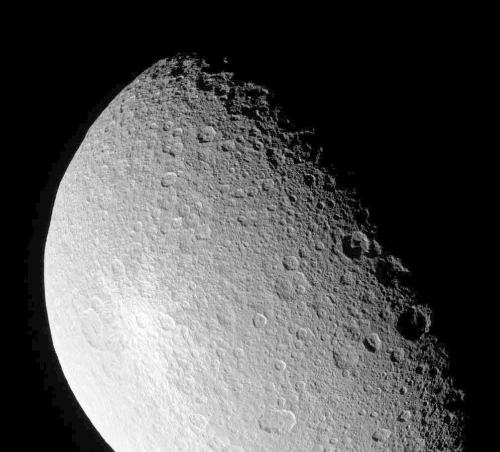 Surface of Saturn's moon Rhea