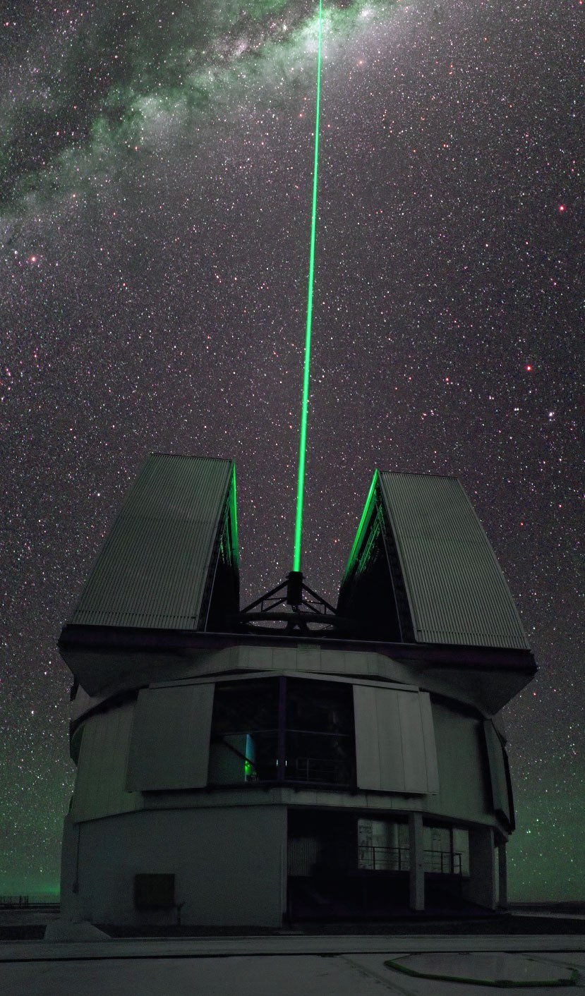 Laser tracking of space debris.