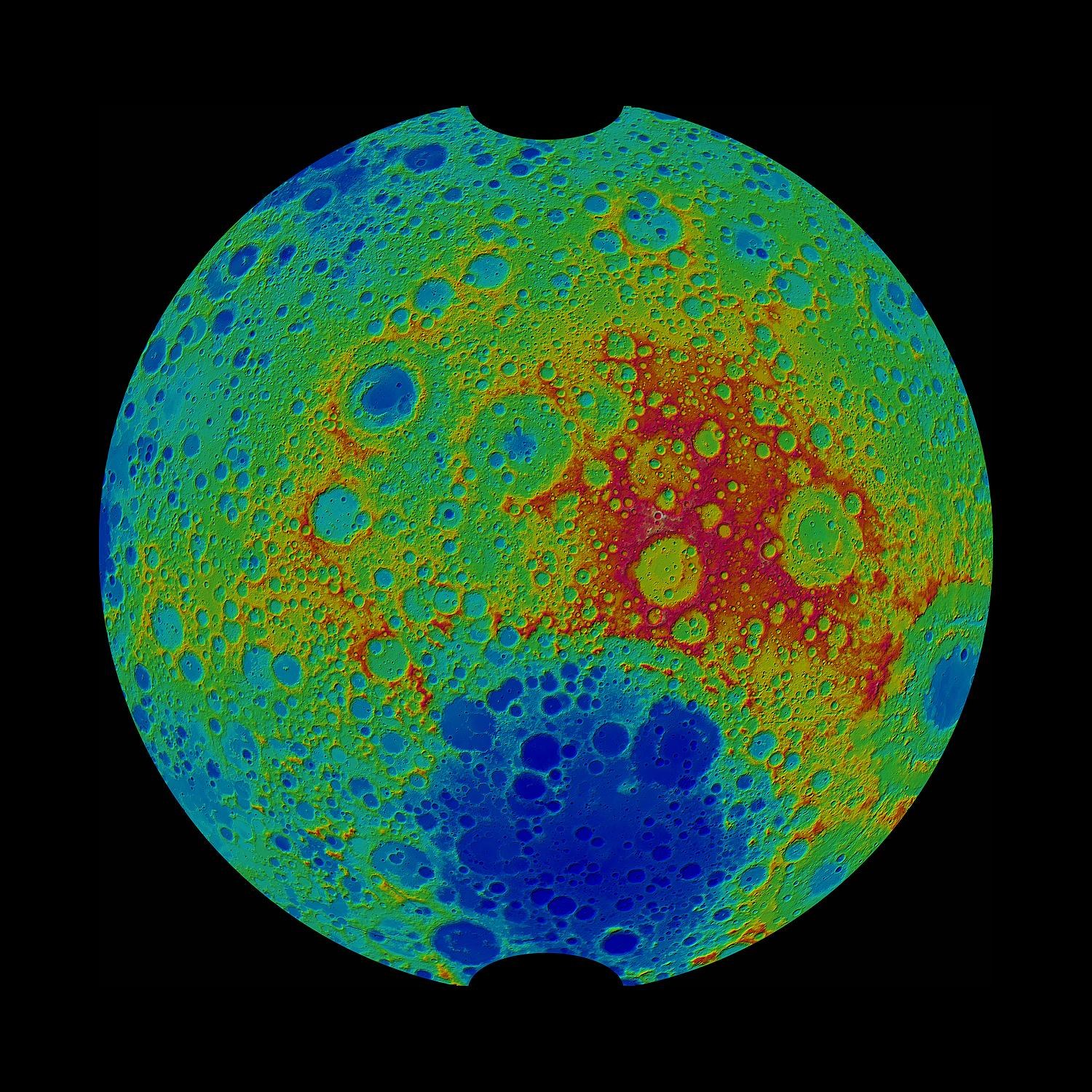 Topography of the far side of the Moon. Credit: NASA/GSFC/ASU/DLR.