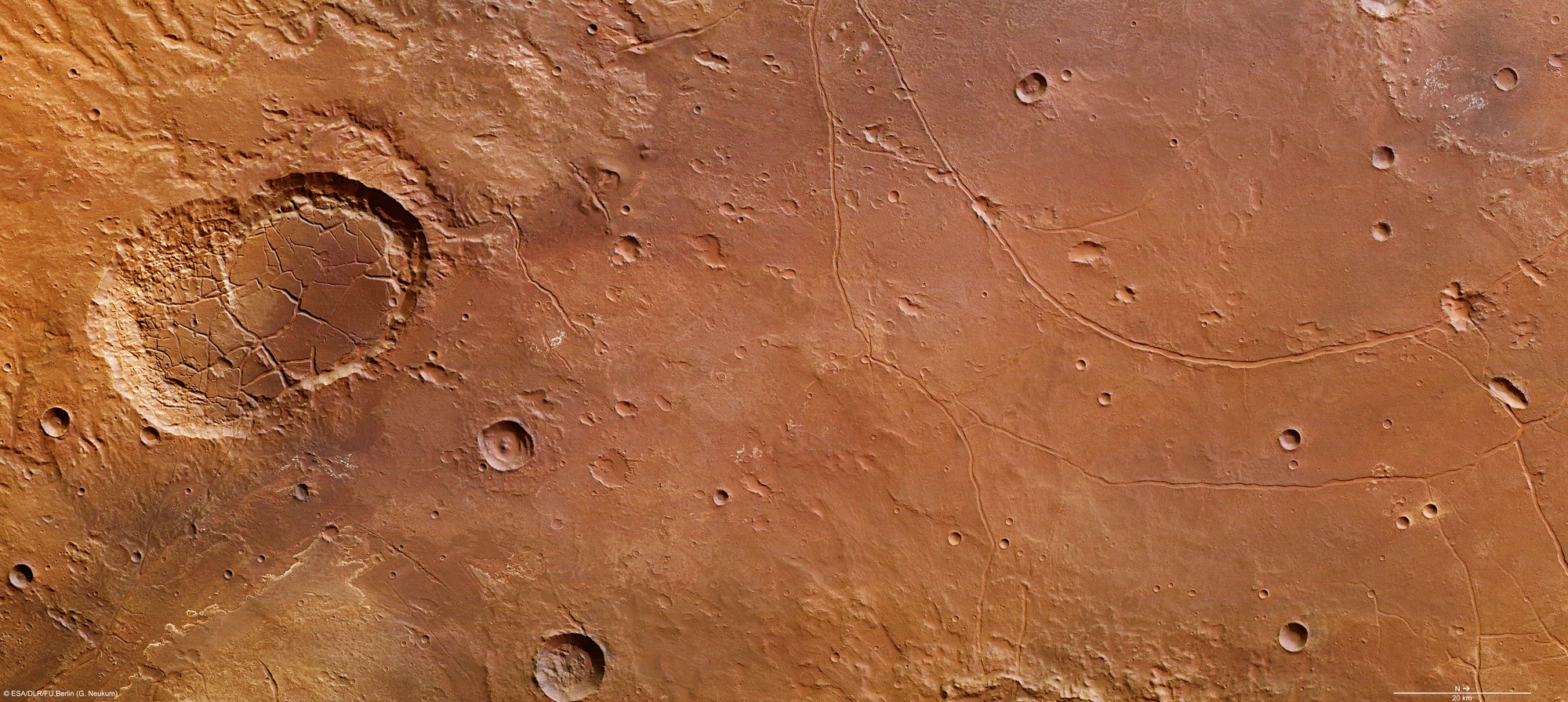 Colour plan view of the northern part of the mouth of Ladon Valles