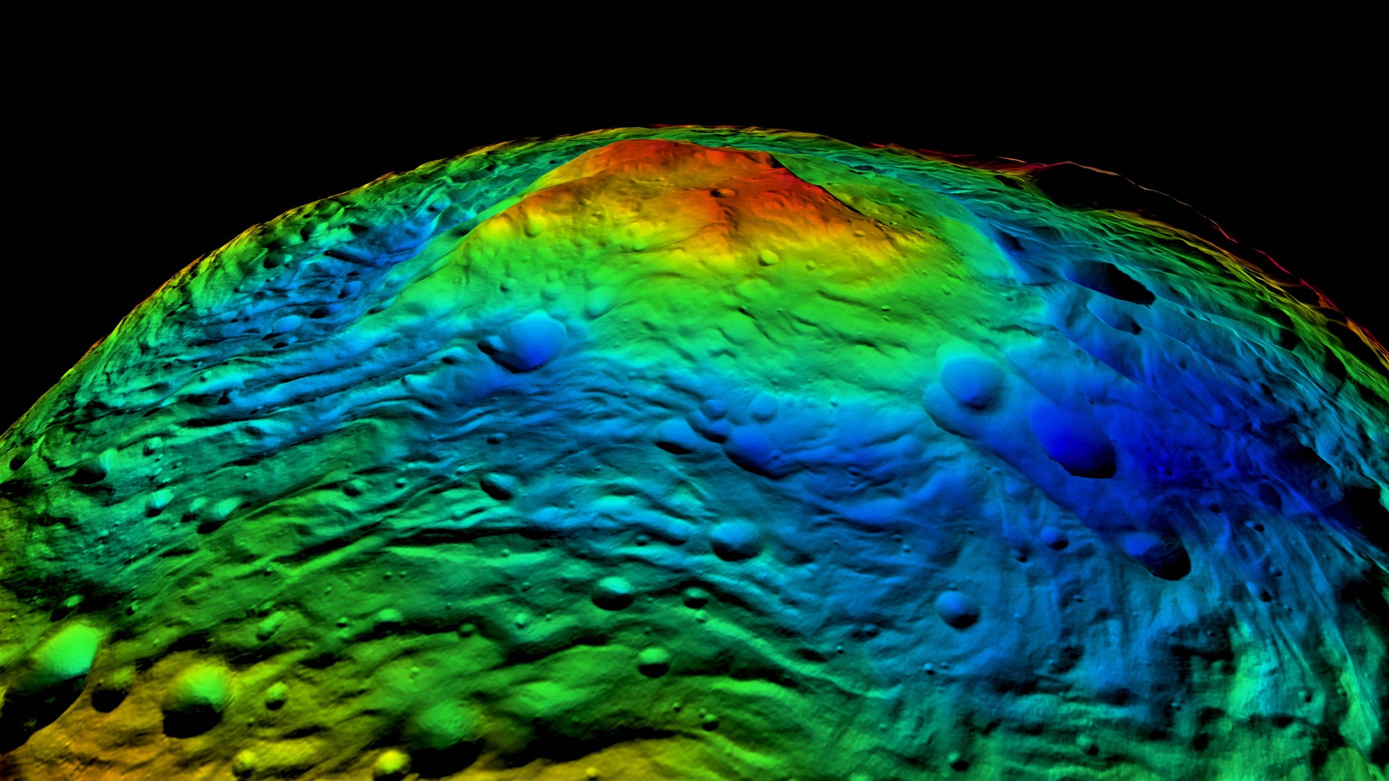 The Rheasilvia impact basin on Vesta's south pole