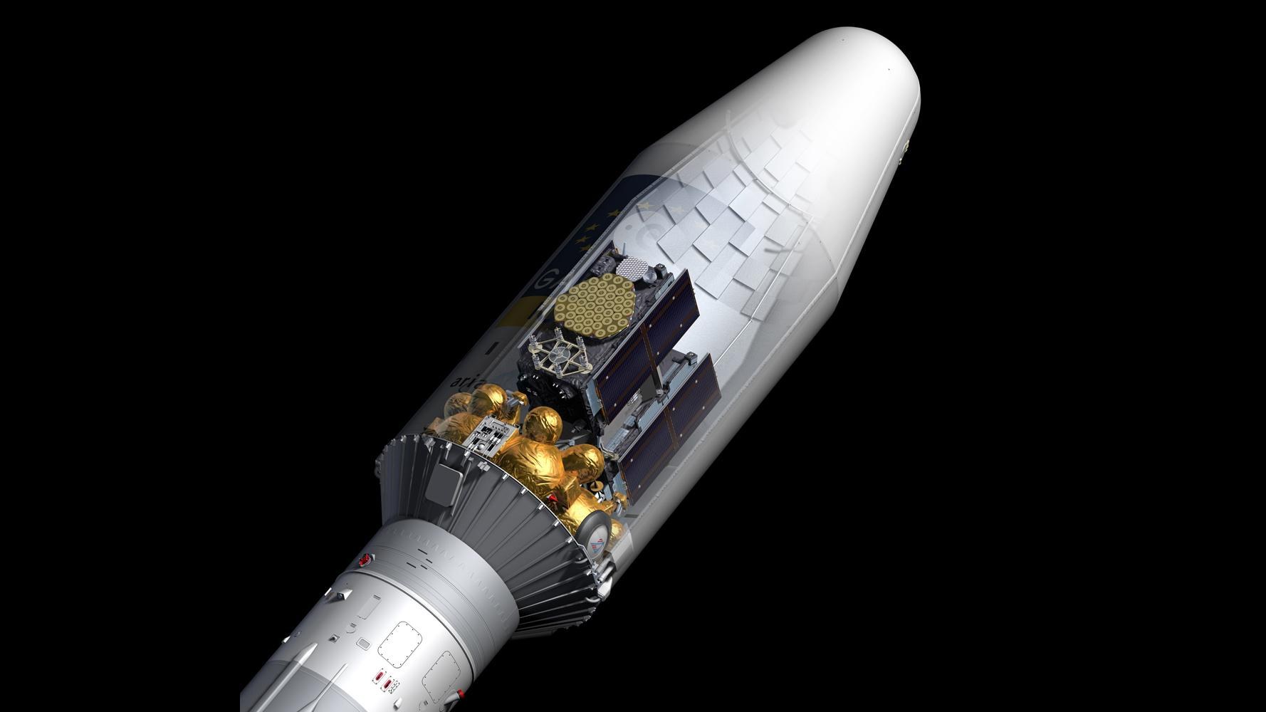 Galileo satellites on board the Soyuz launcher