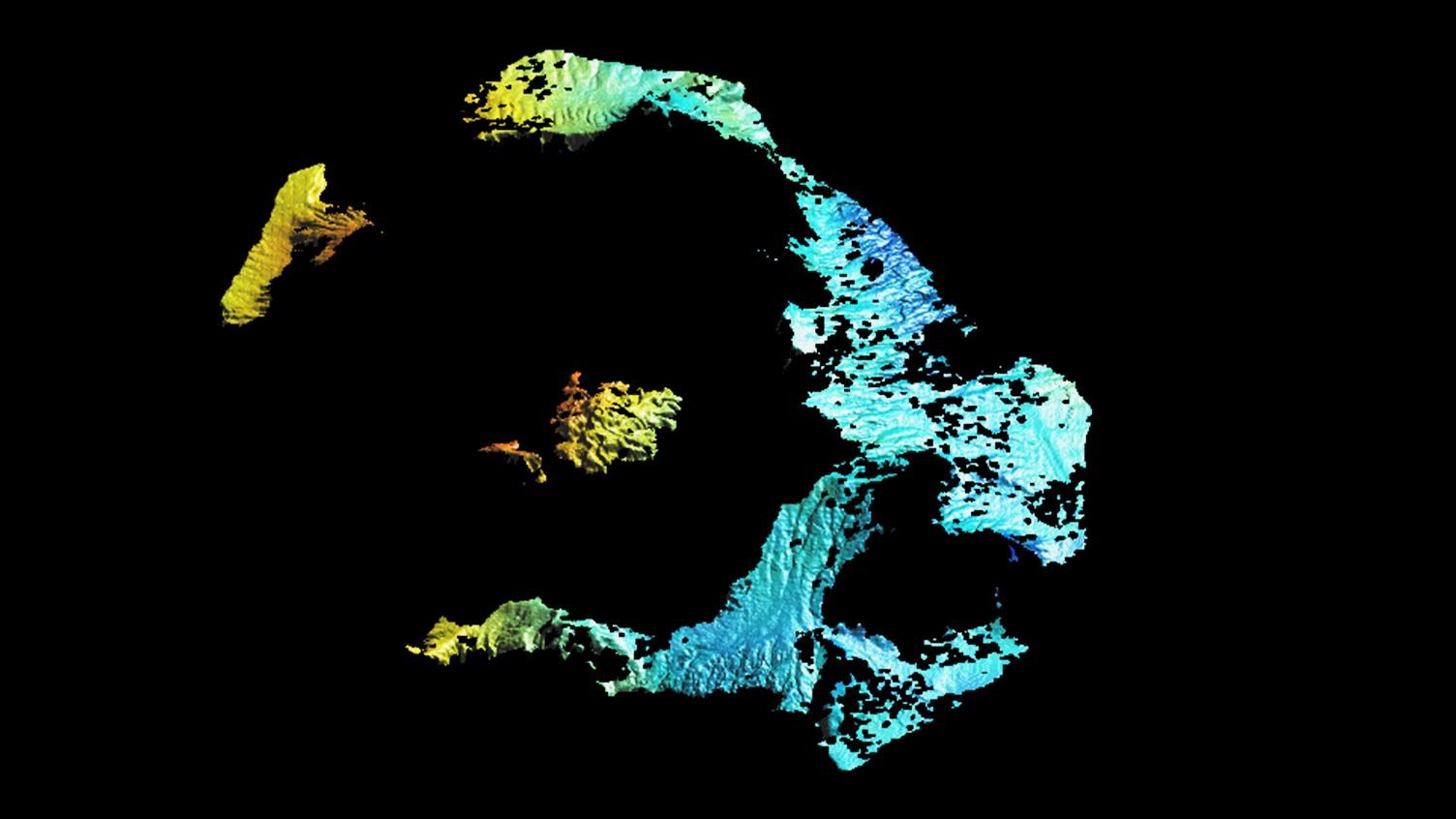 Radar image of the Santorini archipelago