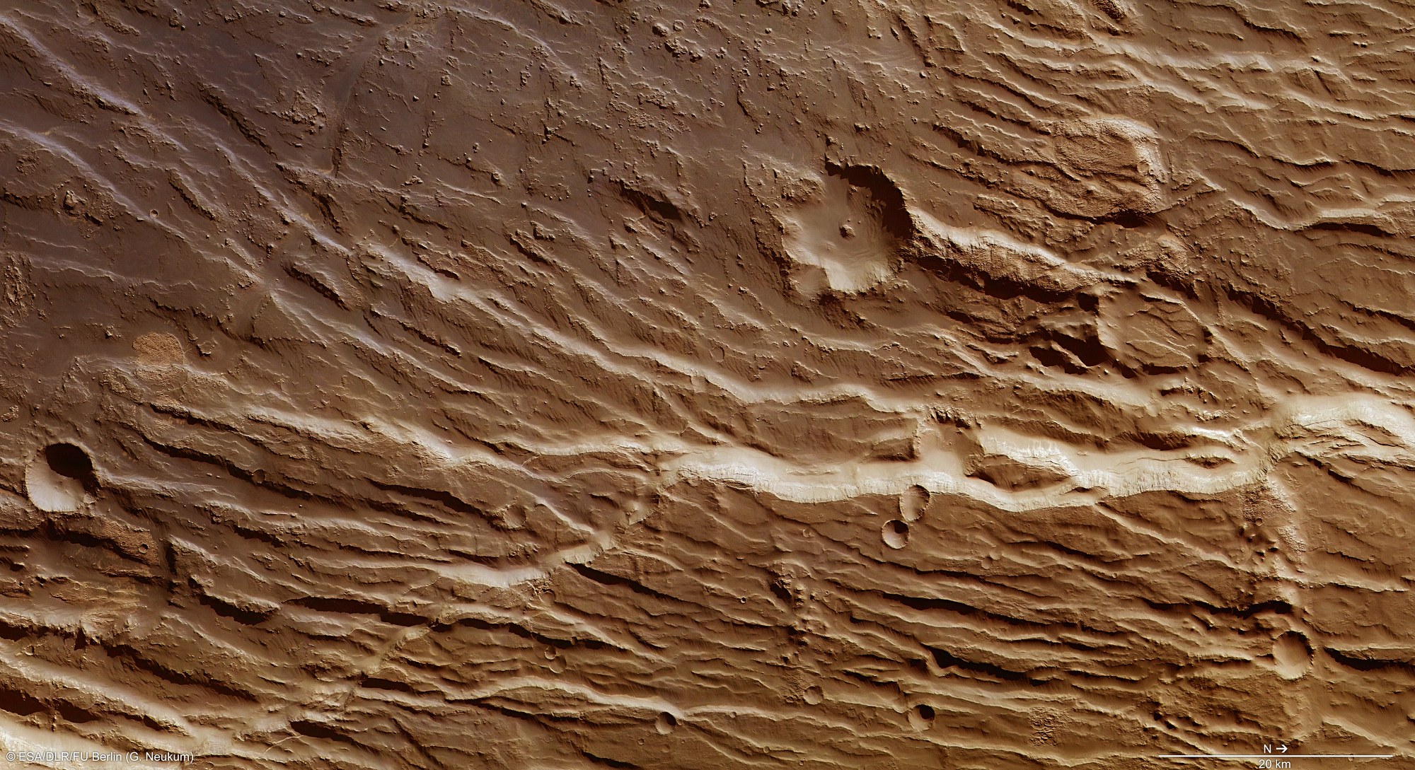 Part of the Claritas Rupes escarpment on Mars