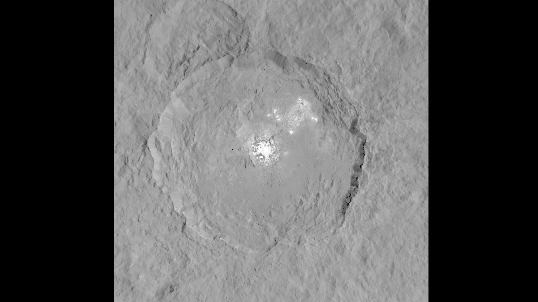 Bright spots in the interior of Occator Crater