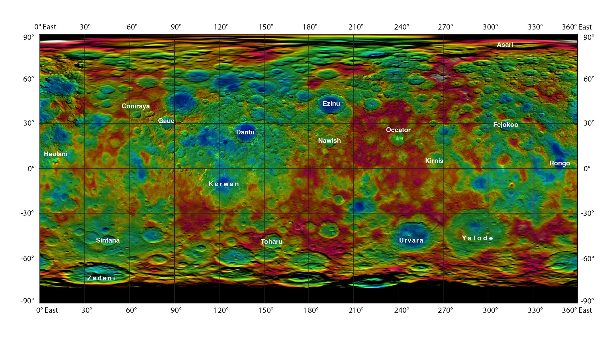 Crater on Ceres: From Asari to Zadeni