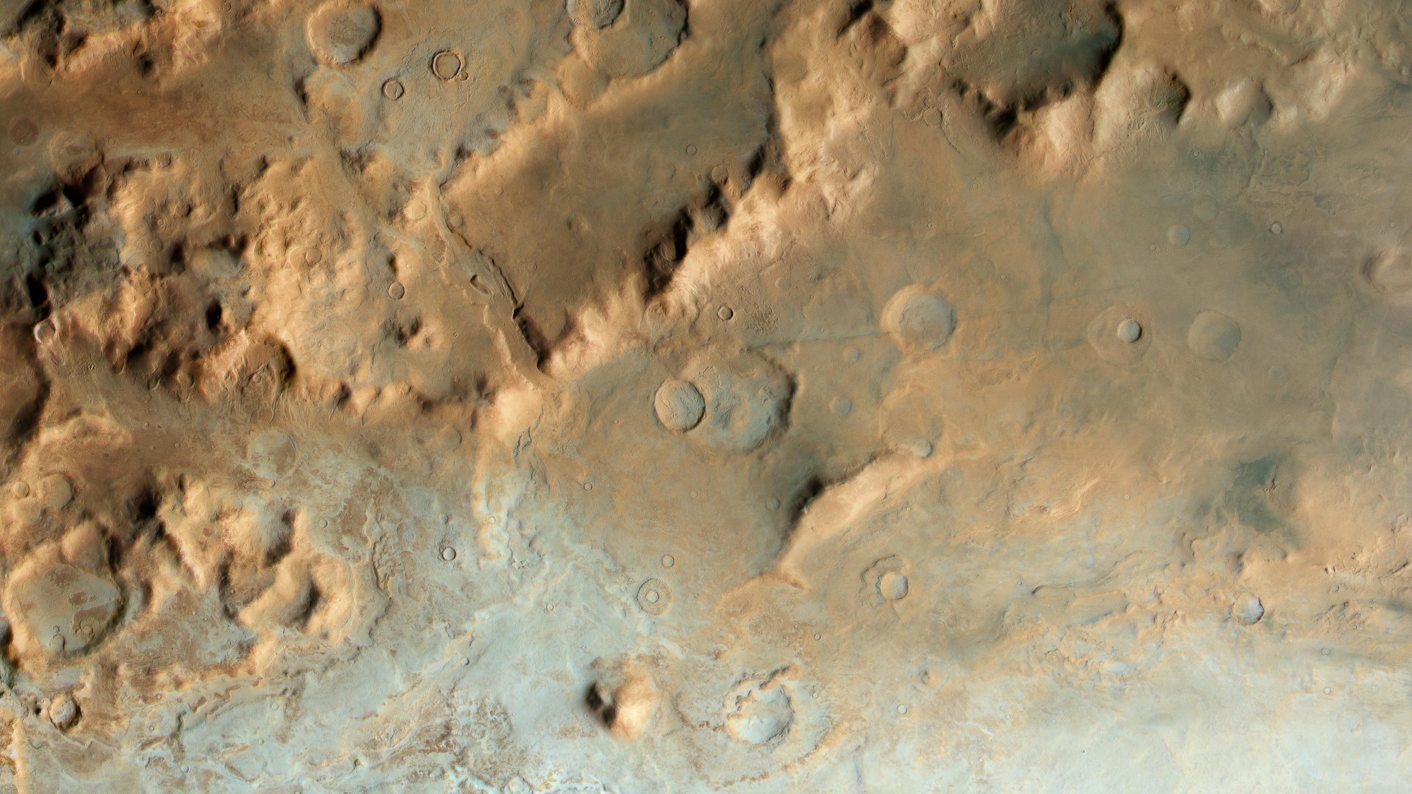 Section of the western rim of the crater Hellas