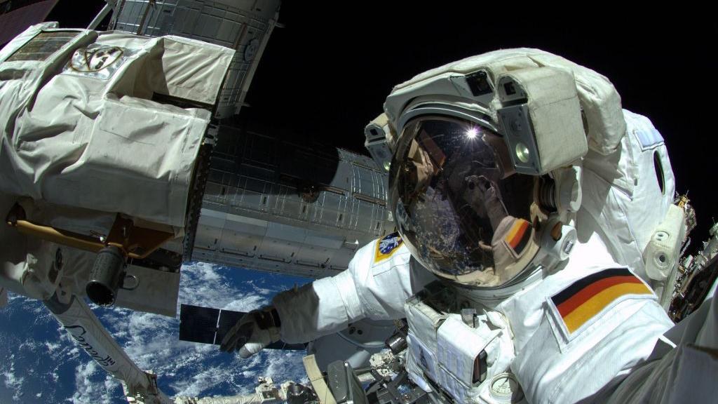 Alexander Gerst during a spacewalk