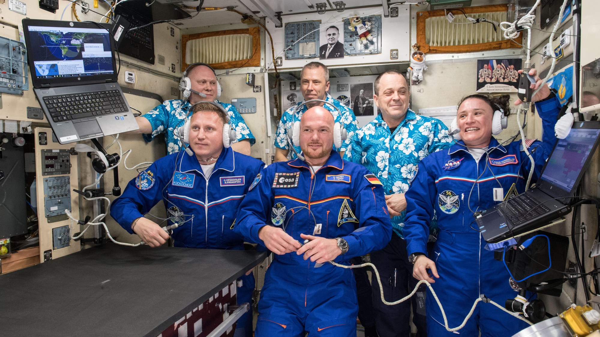 The Expedition 56 crew on the ISS
