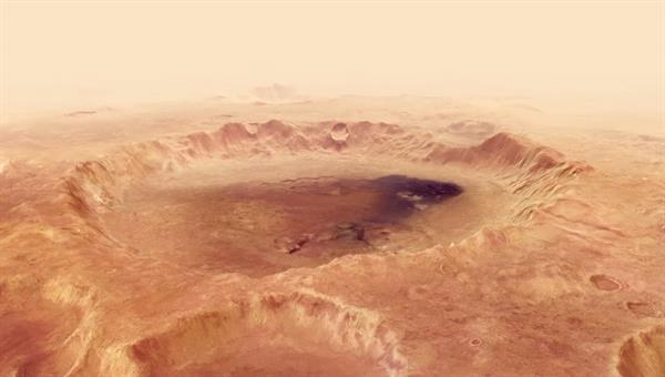Video: Flug über den Krater Neukum auf dem Mars