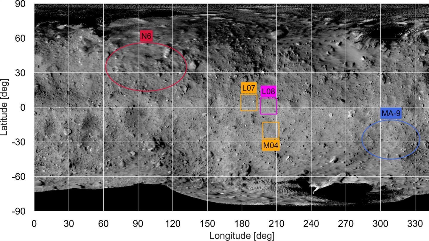 Landing sites for the Hayabusa2-Mission on the asteroid Ryugu