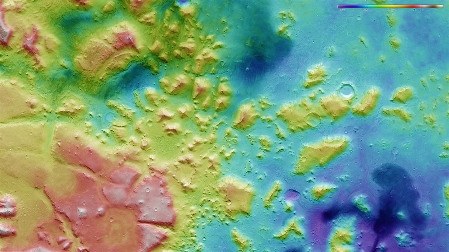 Topographical picture map of the region north of Nili Fossae