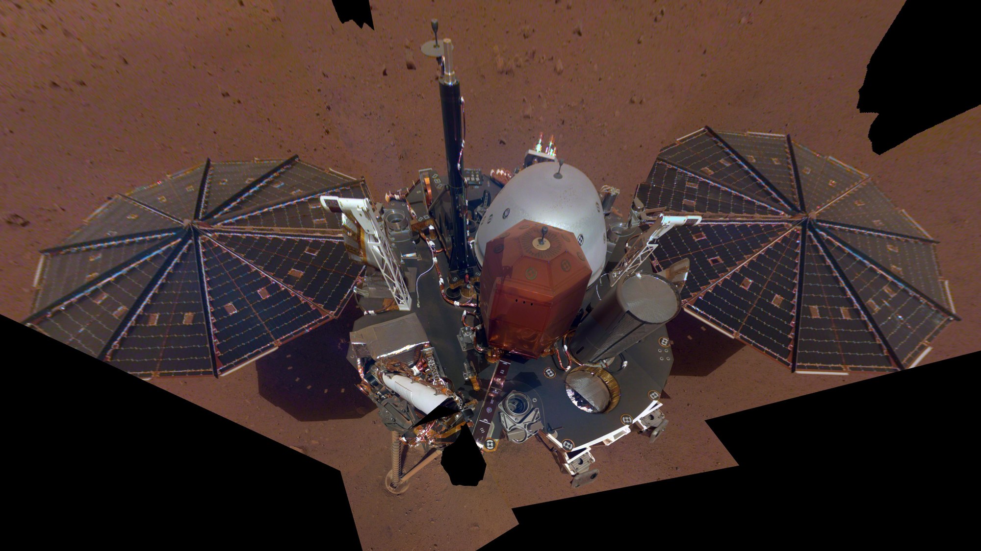 The InSight lander on the Martian surface