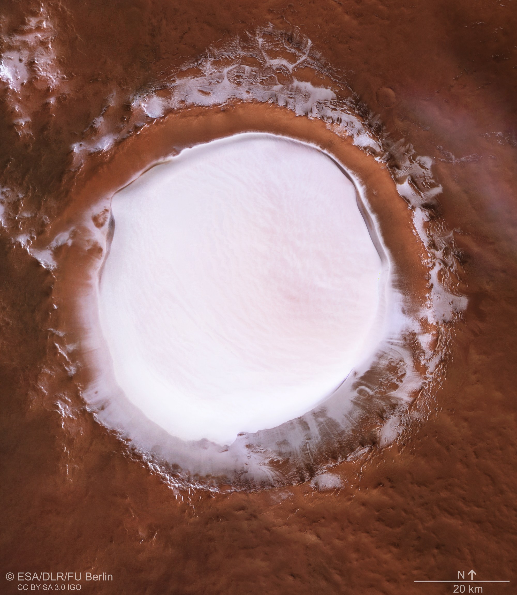 Perspective view of the Korolev Crater