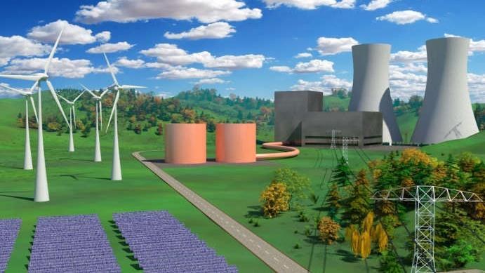 Artist's impression of a thermal storage power plant