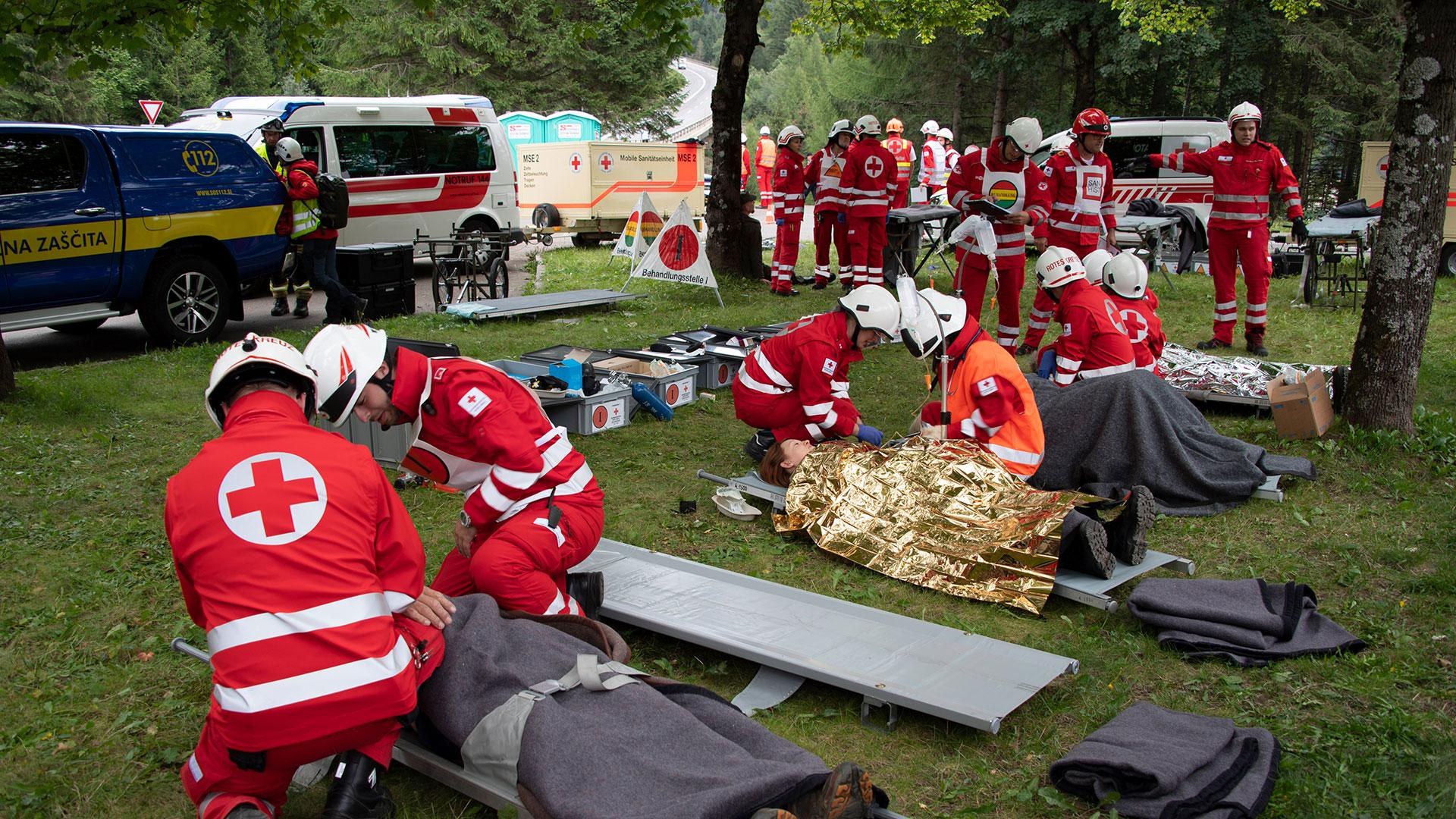 Emergency forces during the Austrian earthquake exercise