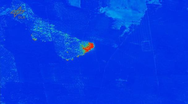 Still picture: Visualisation of the thermal image mosaic as an overlay in a geoinformation system