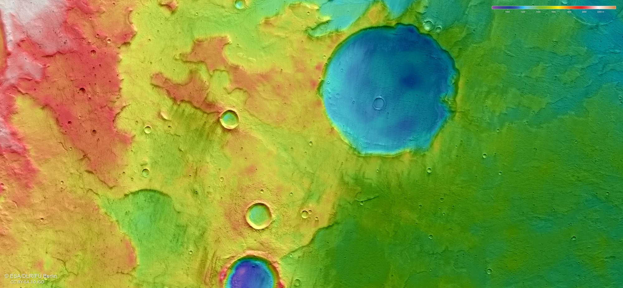 Topographic map of a part of the Terra Cimmeria region