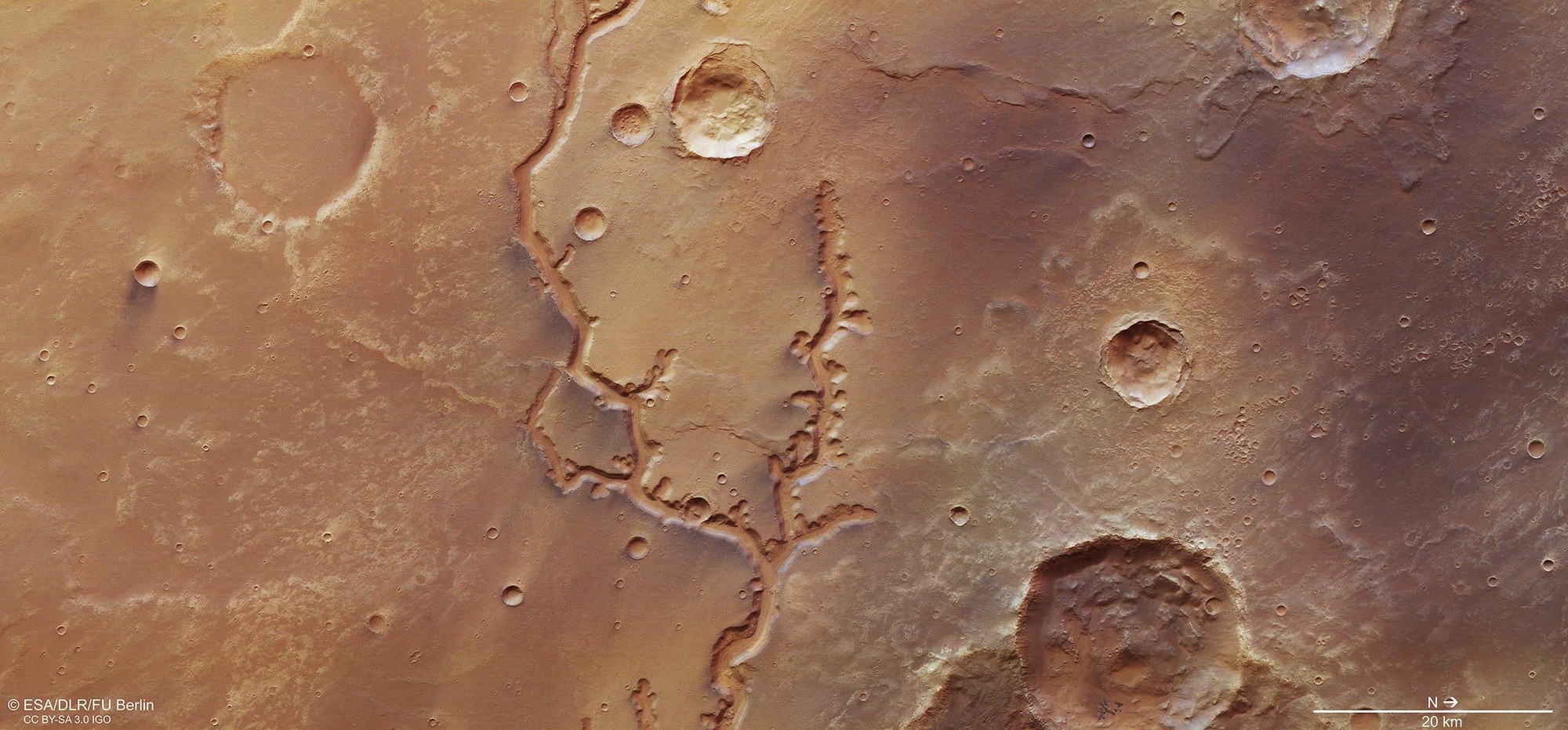 View of the western part of the upper reaches of Nirgal Vallis