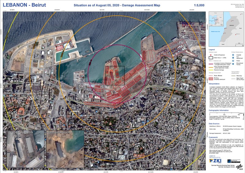 DLR – Damage Mapping Of The Explosion In Beirut