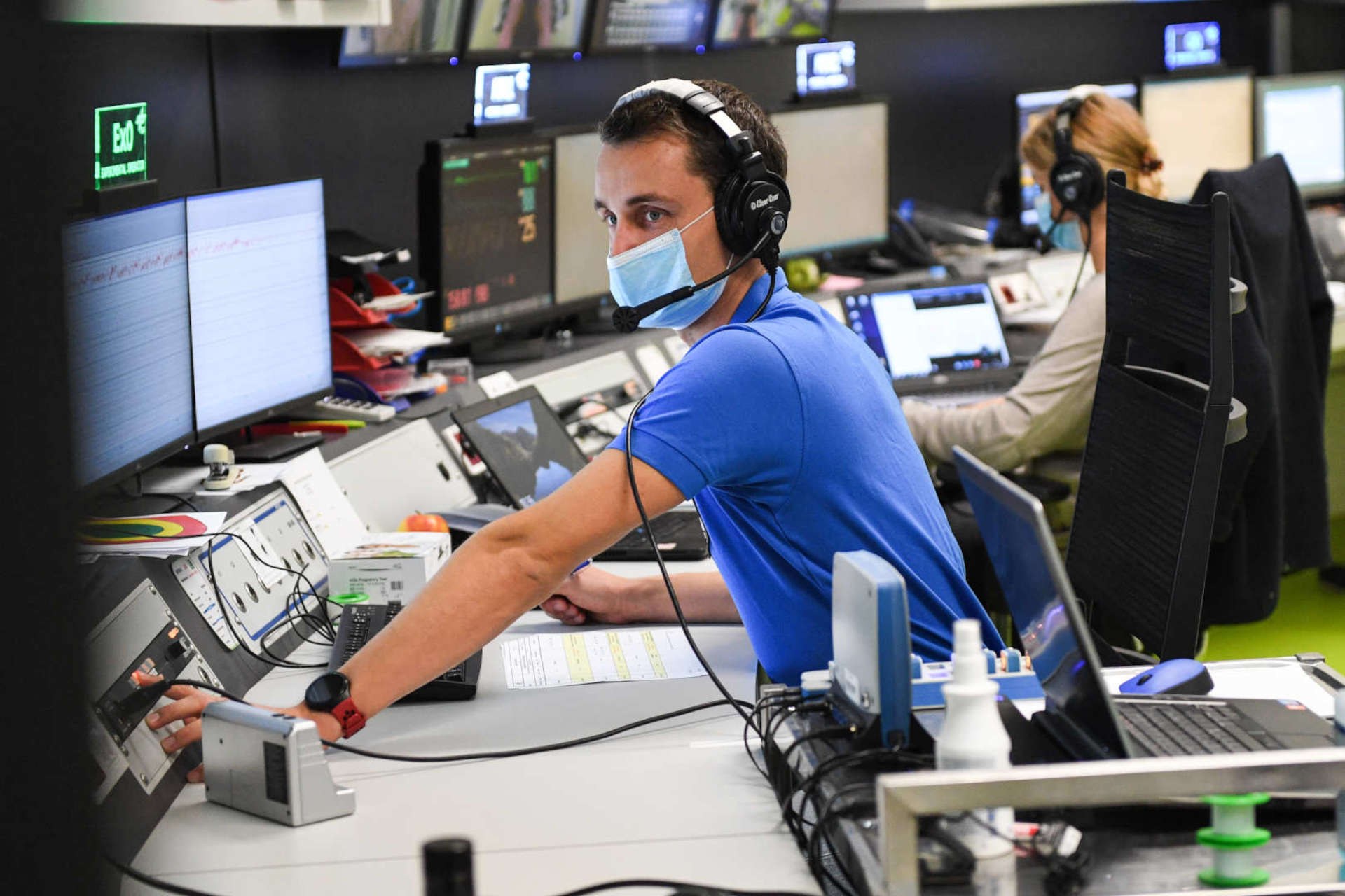 Timo Frett in the centrifuge control room