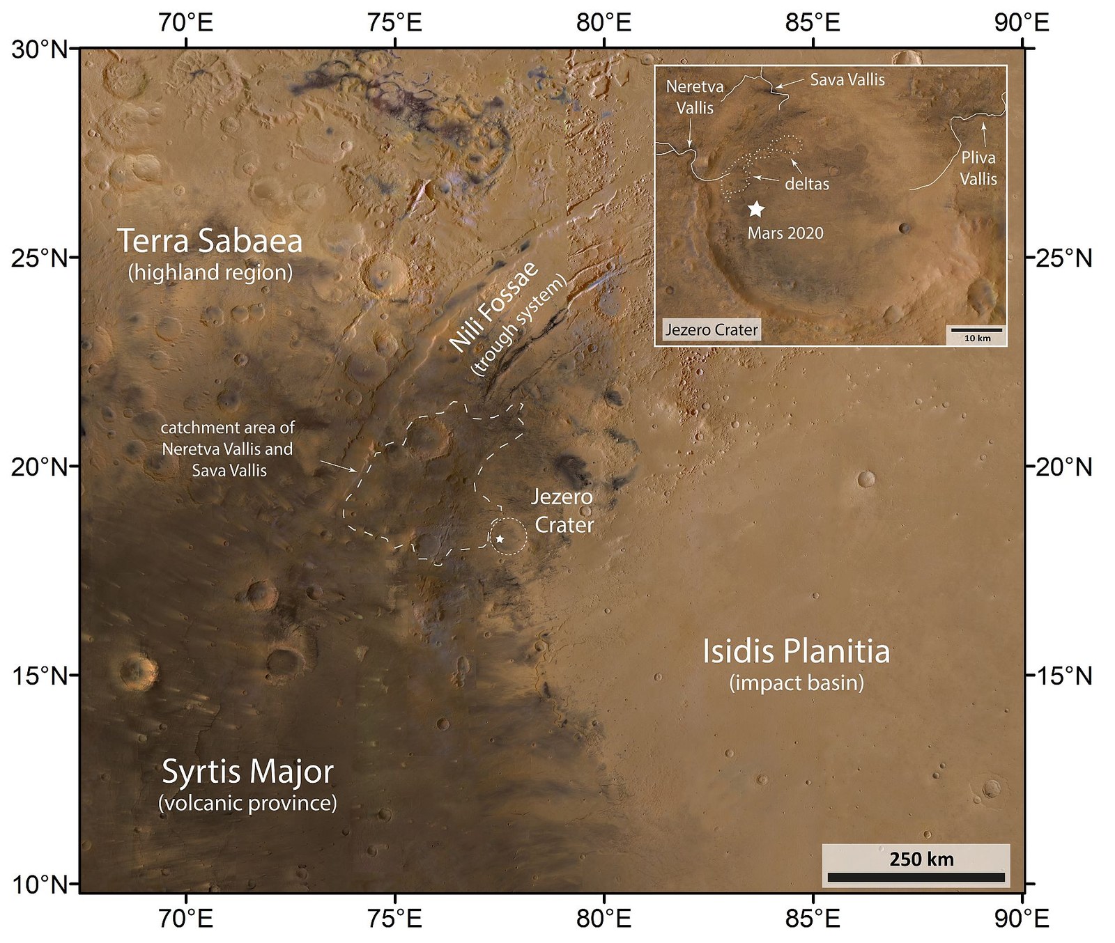 map of mars landing sites