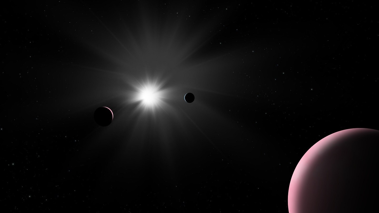 Artist's impression of the 'ν² Lupi' planetary system