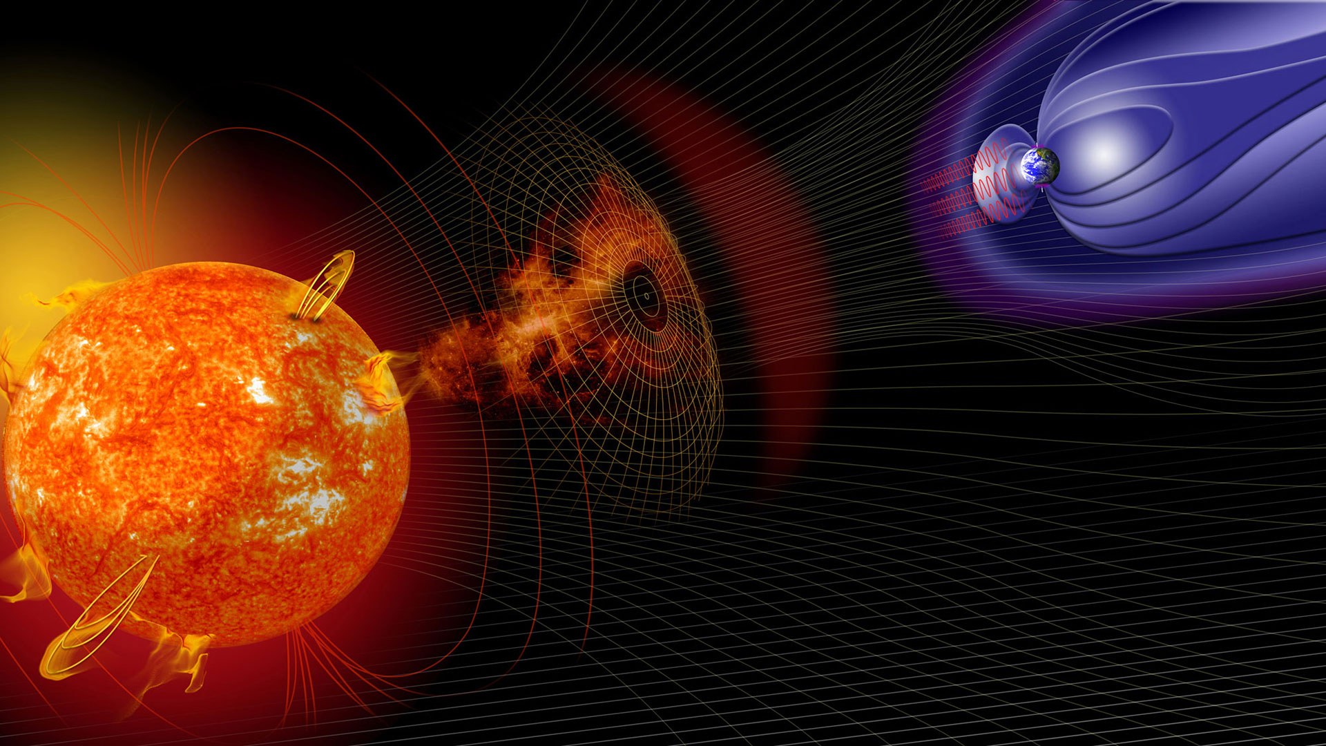 Space weather affects Earth's magnetic field