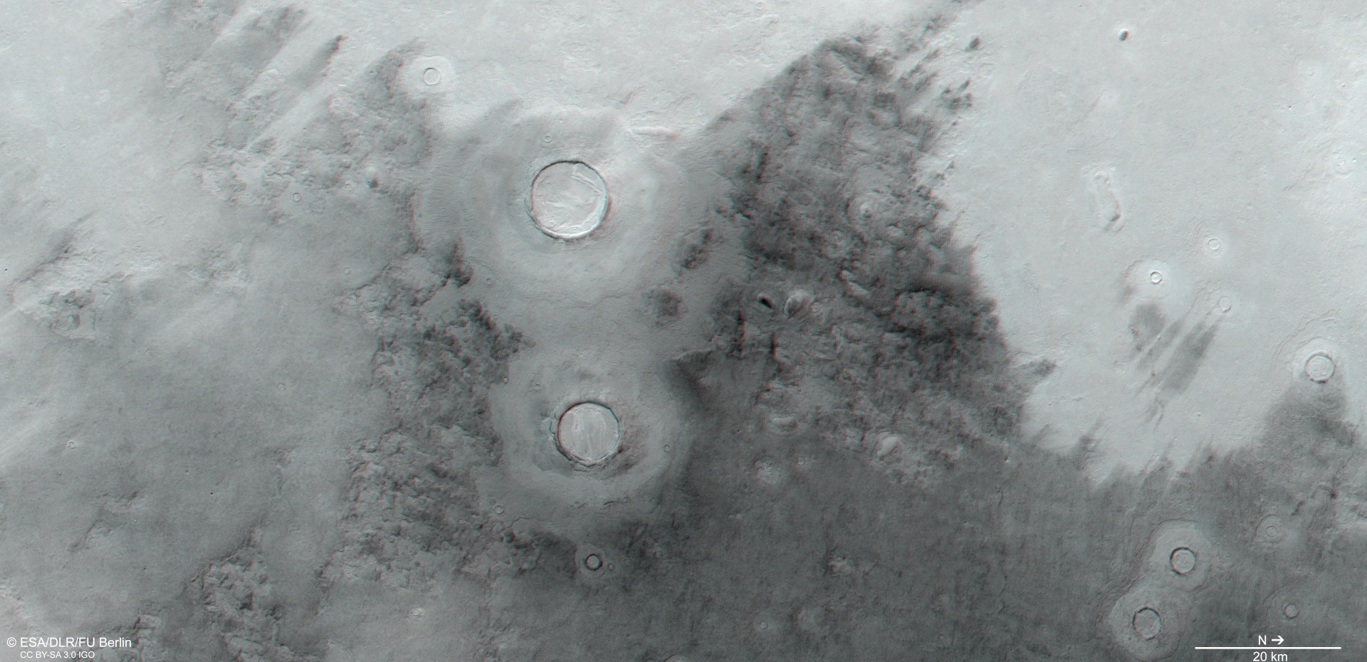 Anaglyph image of Utopia Planitia