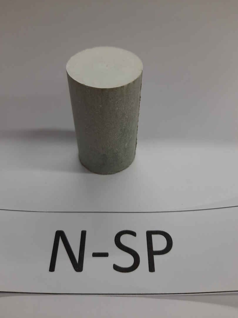 Sample of the hardened concrete mixture in the laboratory