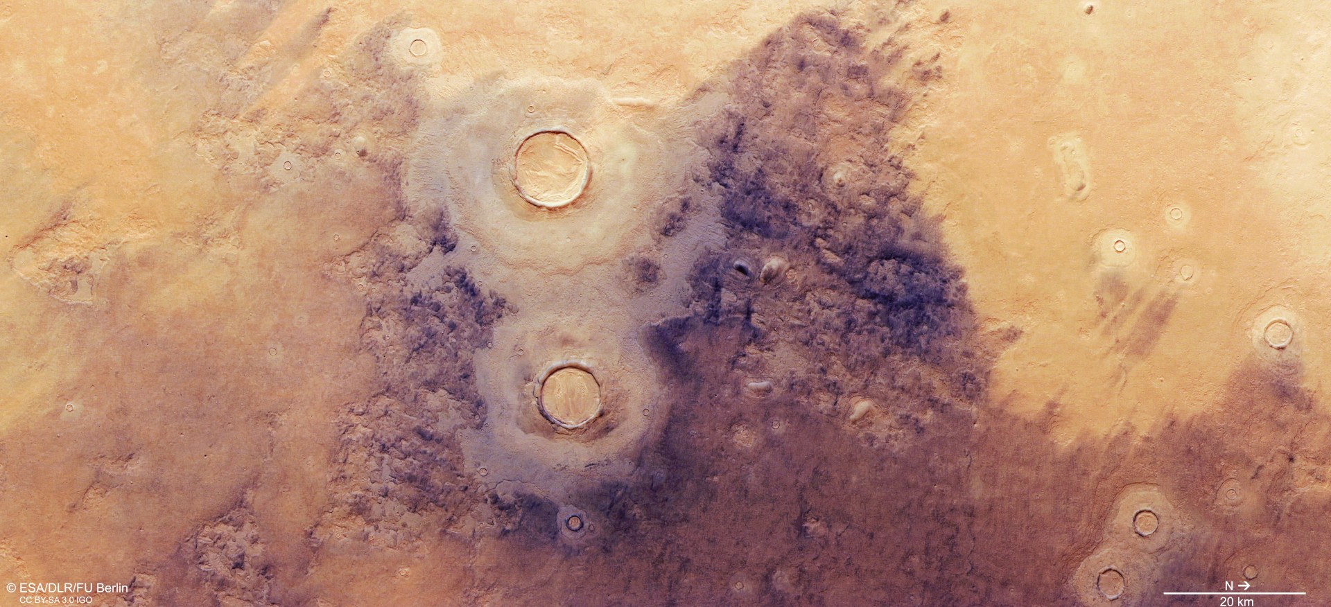 Vertical plan view of a section of Utopia Planitia