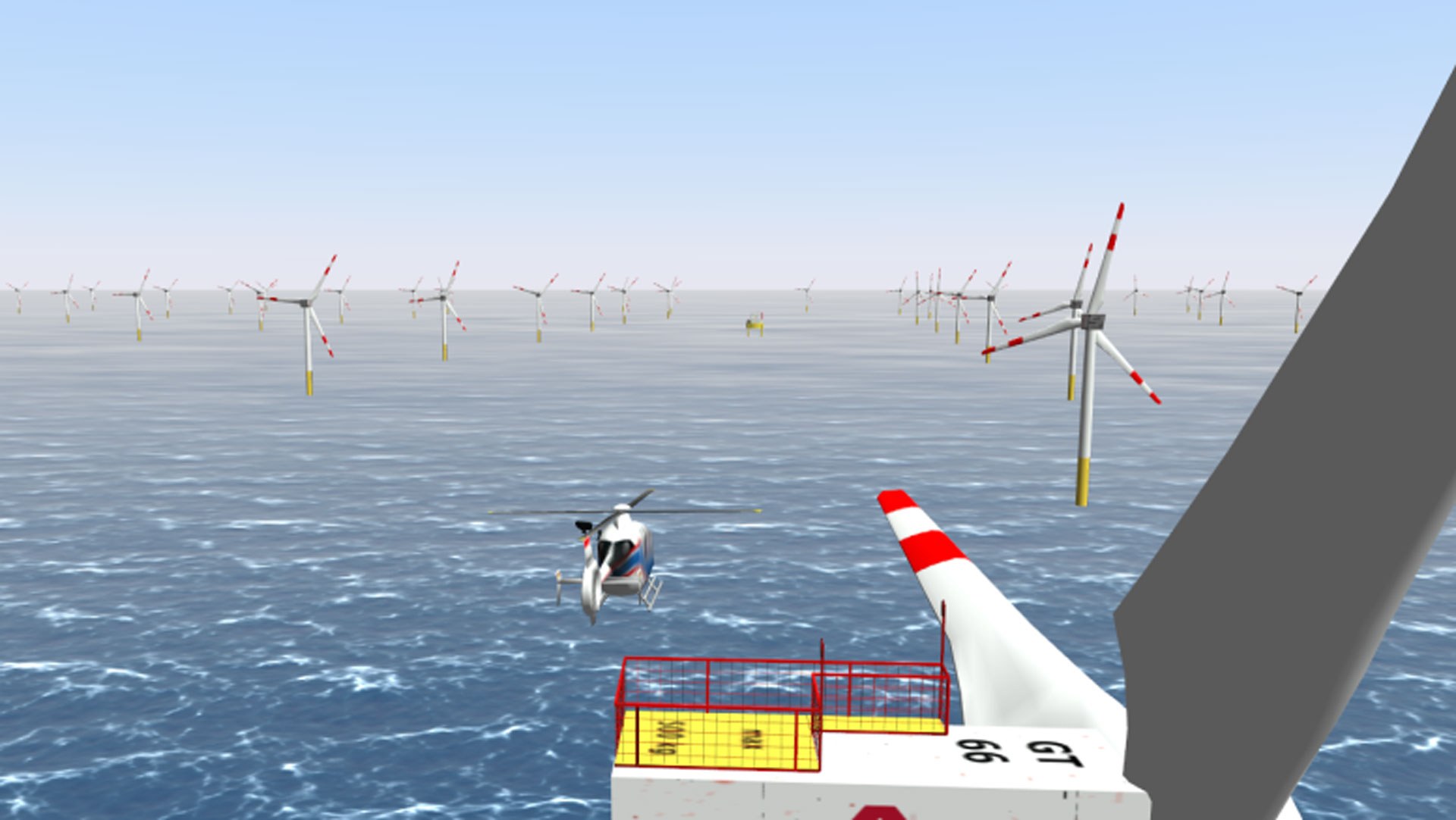 Preliminary study on the use of helicopters in offshore wind farms (simulation)
