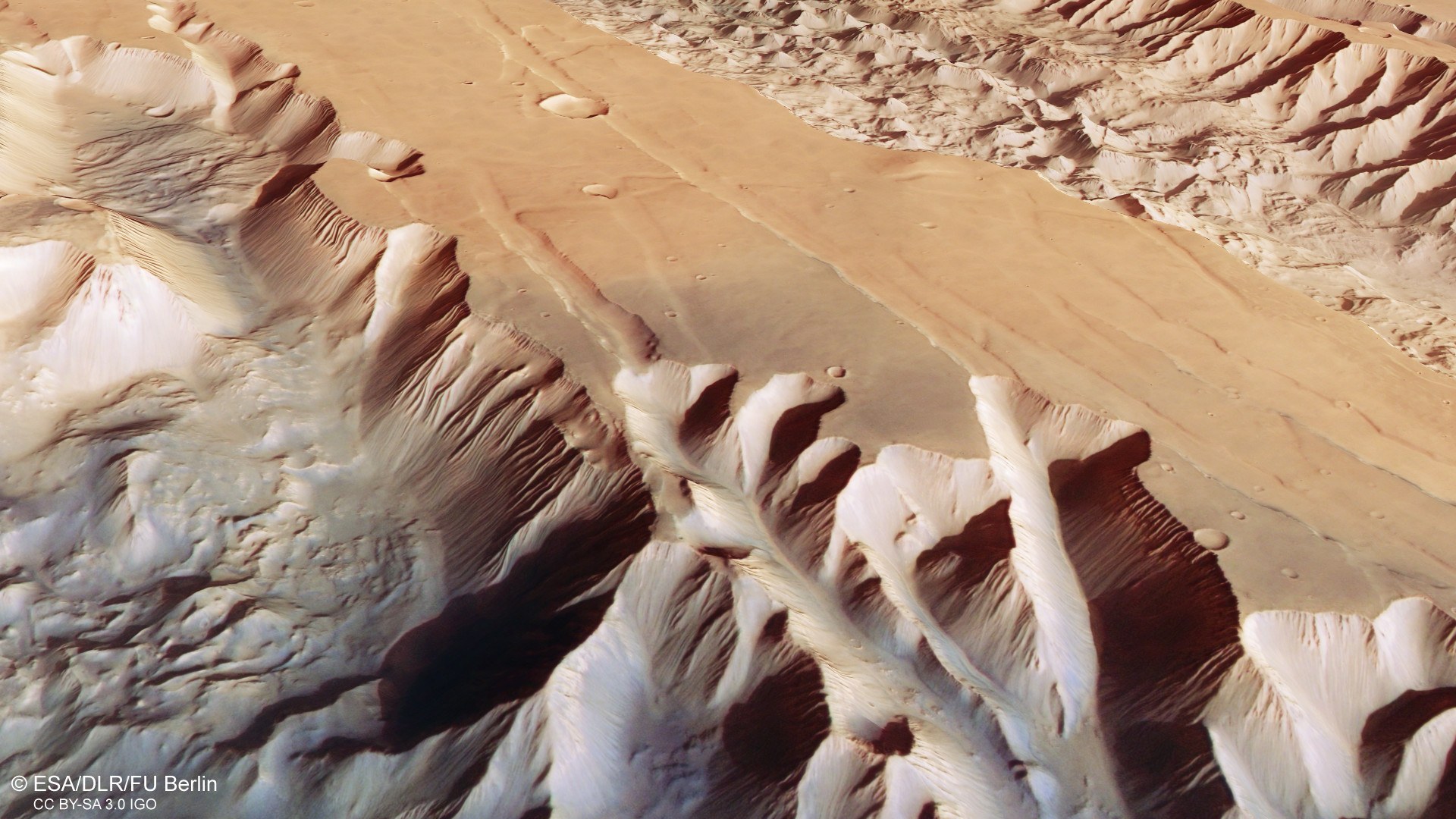 Perspective view of Tithonium and Ius Chasma from the northwest