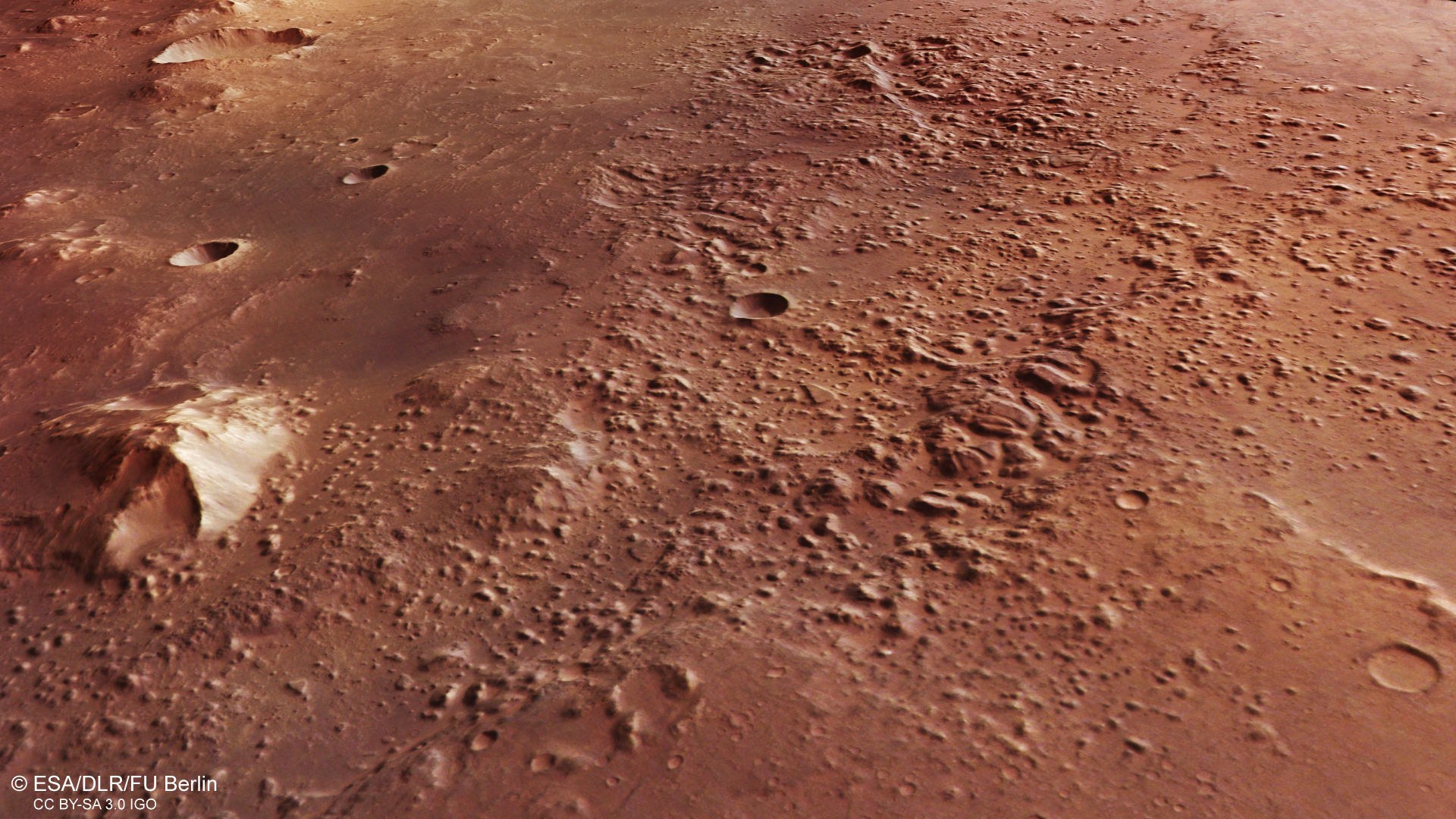 Perspective view to the south of the chaotic terrain