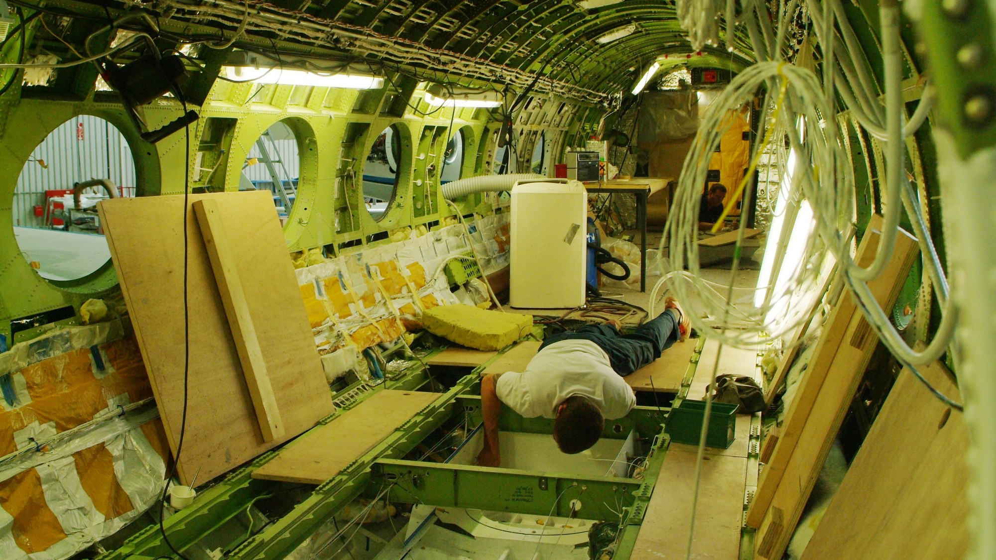 Extensive modifications in the interior of the HALO research aircraft