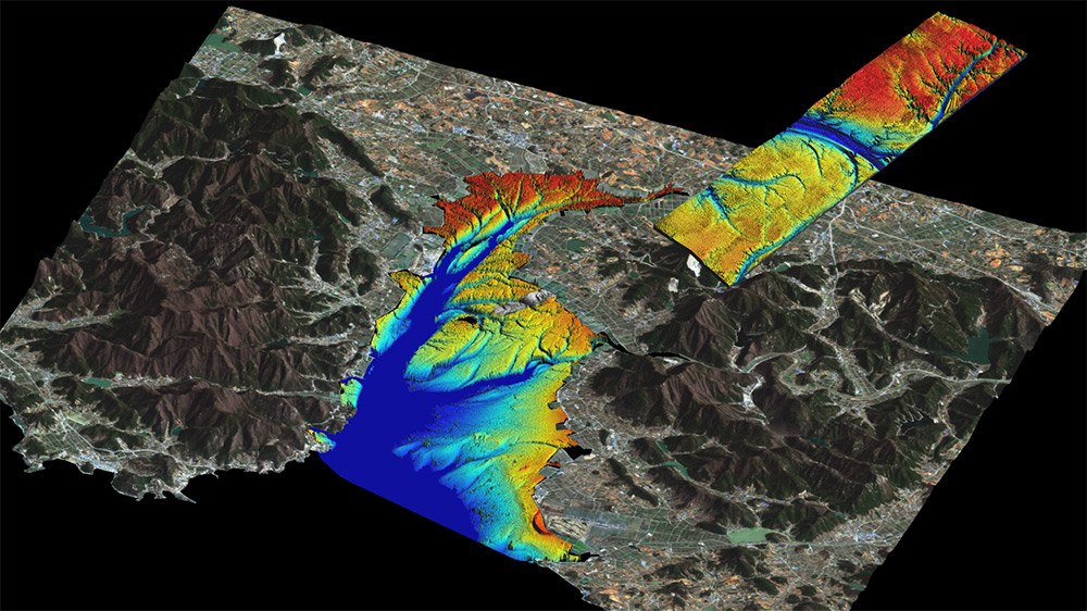 Elevation model of coastal area