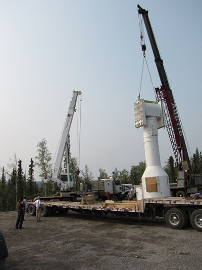 Aufbau Inuvik Satellitenbodenstation