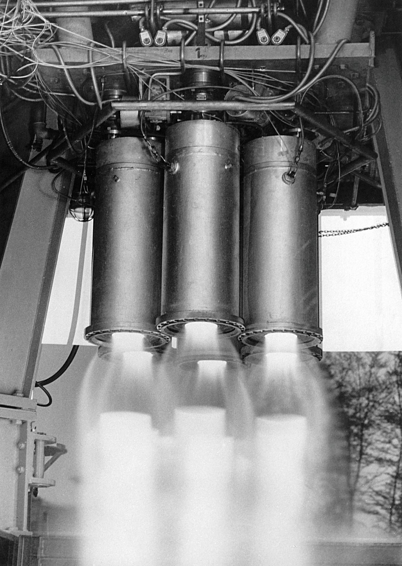 Engine test of the OTRAG rocket
