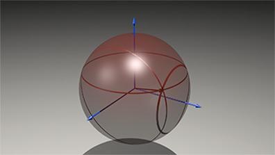 Visualisation of a quantum bit state as a Bloch sphere