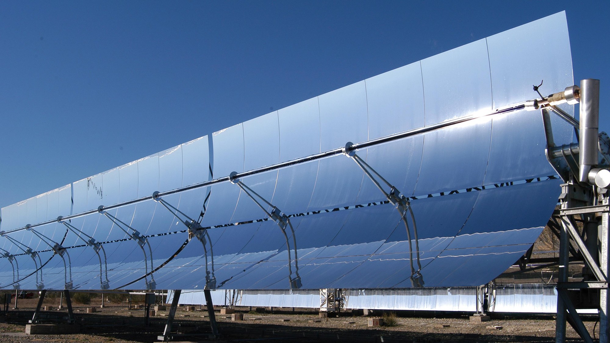 Parabolic-trough solar collector at Plataforma Solar de Almería, owned by the Spanish research centre CIEMAT
