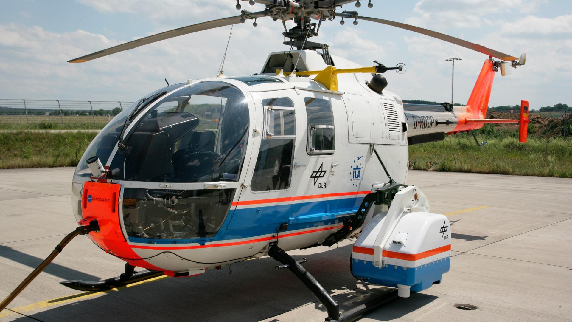 4k sensor system mounted on DLR’s BO-105 helicopter