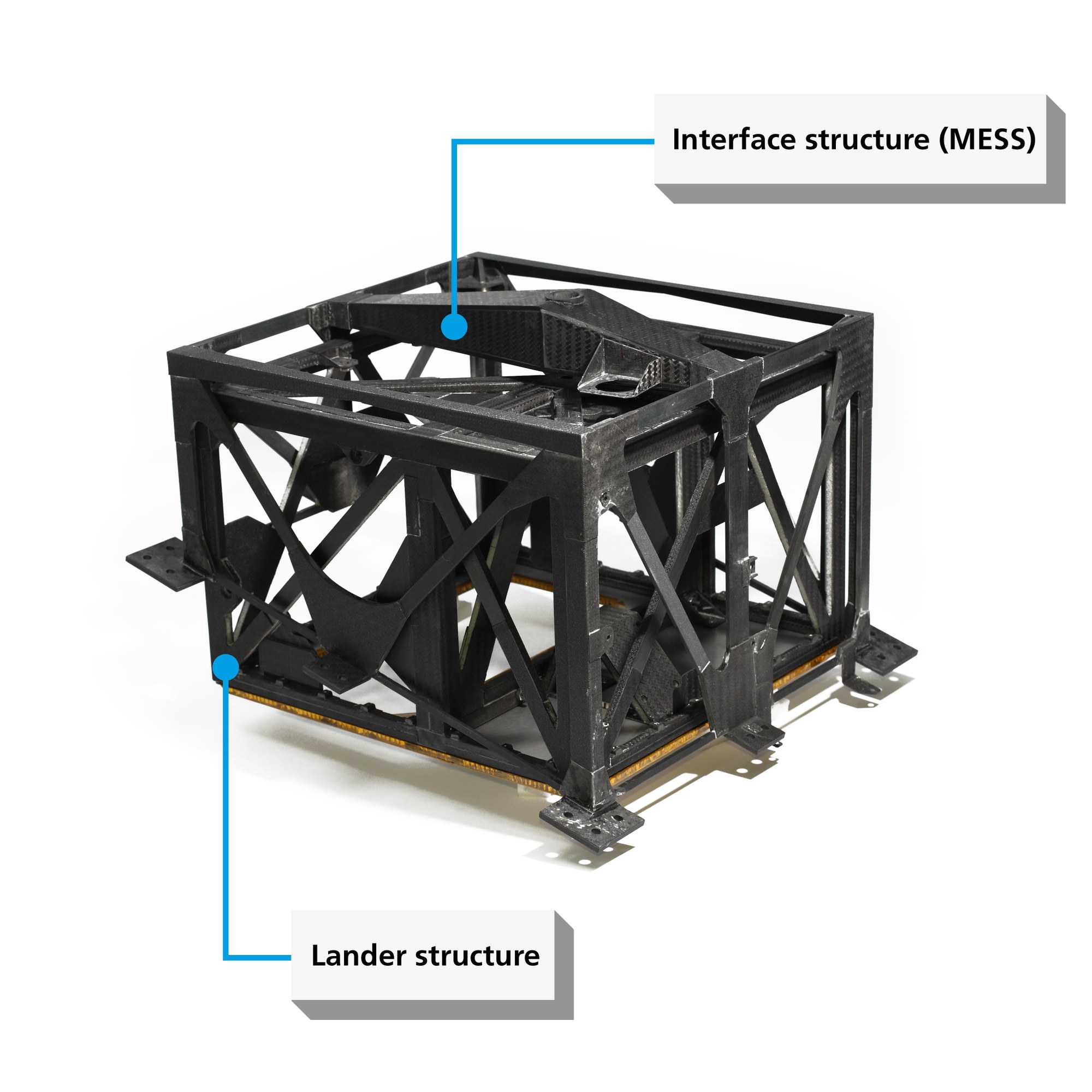 Figure 2: Flight unit for the interface structure (MESS), with the structure of the MASCOT lander inside it